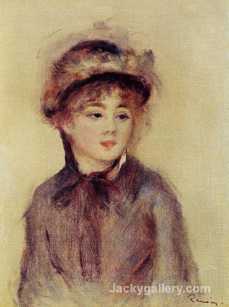 Bust of a Woman Wearing a Hat by Pierre Auguste Renoir paintings reproduction